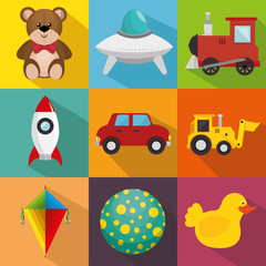 Canvas Print - children toys set icons vector illustration design