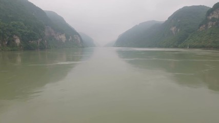 Wall Mural - scenic landscape yangtze river, drone shot china