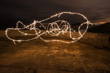 Sutro Baths Ruins Light Painting In San Francisco At Night