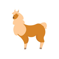 Poster - Cartoon Cute Lama Animal. Vector