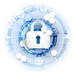 Wall Mural - secure digital space. virtual confidential, structure point conn