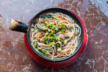 Wall Mural - Chinese white noodle is the most popular Breakfast menu in china