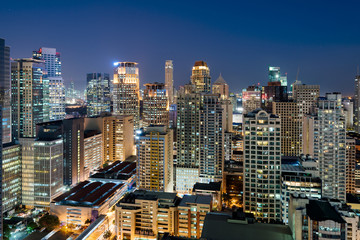 Wall Mural - Makati Skyline at night. Makati is a city in the Philippines` Metro Manila region and the country`s financial hub. 