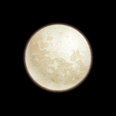 full moon on black background