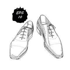 Wall Mural - illustration of hand drawn graphic classic shoes for them on whit