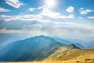 Wall Mural - Landscape with mountain range