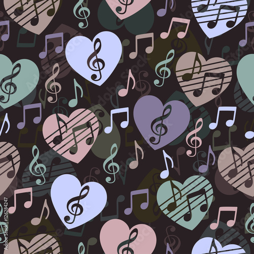 Love For Music Musical Abstract Vector Background Seamless