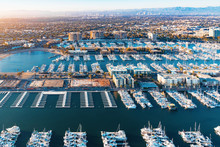 Aerial View Of The Marina Del Rey Harbor In LA