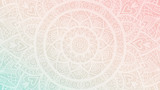 Fototapeta  - Dreamy gradient wallpaper with mandala pattern. Vector background for yoga, meditation poster.