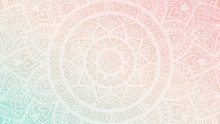 Dreamy Gradient Wallpaper With Mandala Pattern. Vector Background For Yoga, Meditation Poster.