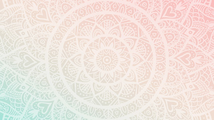 Fototapeta Marzycielski gradient tapety z wzorem mandali. Tło dla jogi, plakat medytacji.
