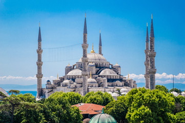 Wall Mural - The Sultan Ahmet Mosque (Blue Mosque) - a historic mosque in Istanbul, Turkey