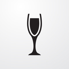 Wall Mural - champagne glass icon illustration