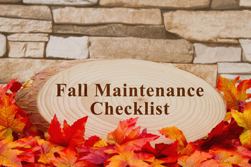 Wall Mural - Fall maintenance checklist message