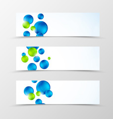 Poster - Set of header banner technologic design