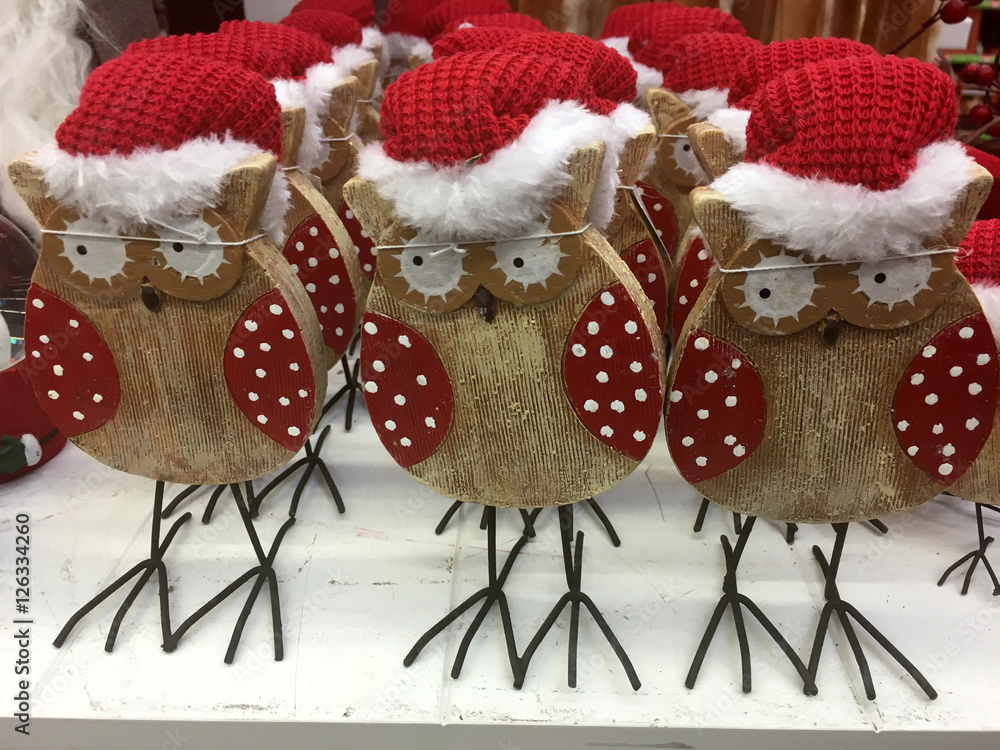 Gamesageddon Stock Organisch Lifestyle Weihnachtsdeko Eulen Nikolas Holz Holzern Shabby Chic Style Copyspace