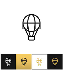 Canvas Print - Hot air balloon line vector icon