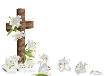White Lily And Christian Cross