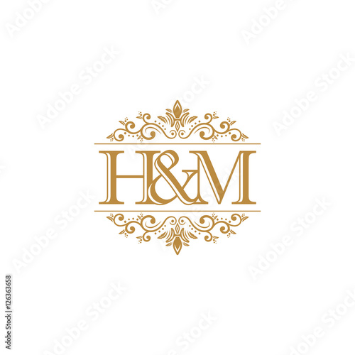 H&M Initial logo. Ornament gold - Buy this stock vector and explore similar  vectors at Adobe Stock | Adobe Stock
