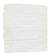 © g13dr3 - Torn and creased squared copybook sheet of paper isolated on white background