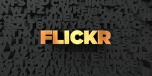 Flickr - Gold Text On Black Background - 3D Rendered Royalty Free Stock Picture. This Image Can Be Used For An Online Website Banner Ad Or A Print Postcard.