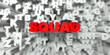 SQUAD -  Red text on typography background - 3D rendered royalty free stock image. This image can be used for an online website banner ad or a print postcard.