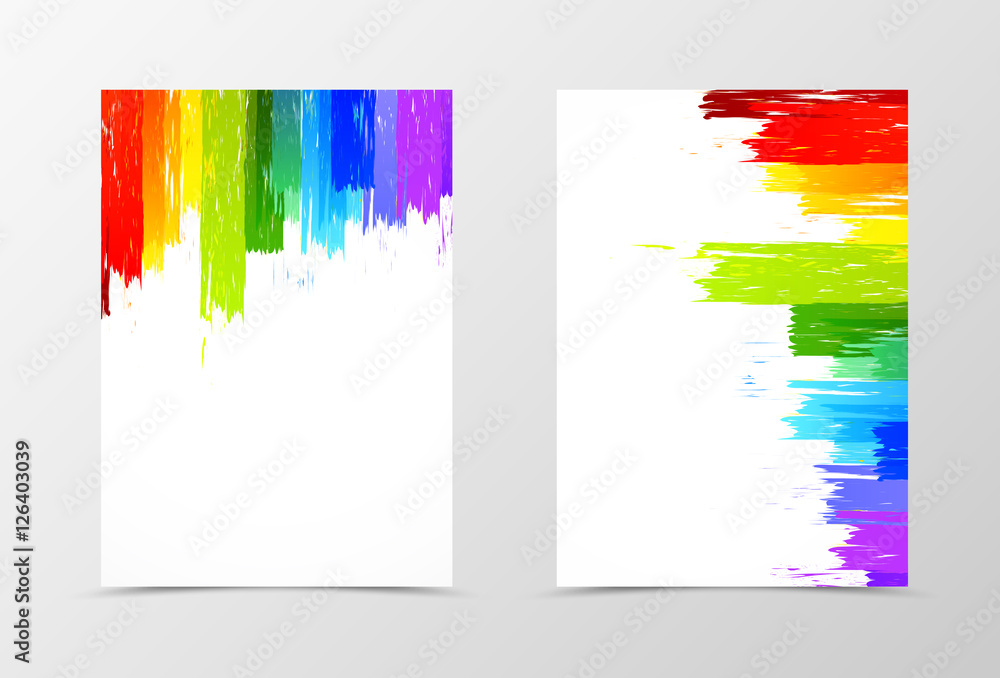 Front and back rainbow flyer template design Stock Vector | Adobe Stock