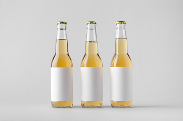 Wall Mural - Beer Bottle Mock-Up - Three Bottles. Blank Label