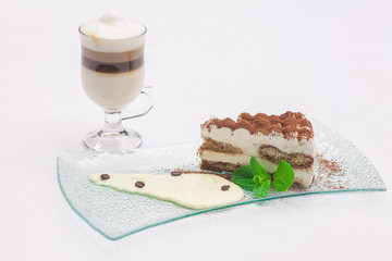 tiramisu and a cup of coffee