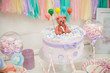 candy bar in pastel colors for children's birthday