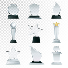 Wall Mural - glass trophies collection transparent realistic image