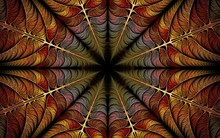 Fiery Fractal Flower Background, Digital Artwork For Creative Graphic Art And Design