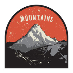 Poster - Mountains badge or emblem