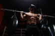 © nesterenko_max - Workout. Man with VR headset/Young muscular athlete with virtual reality glasses during workout in gym.Selective focus