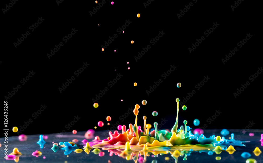 Splashing color ink - obrazy, fototapety, plakaty 