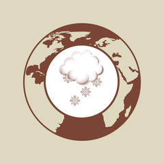 Sticker - weather forecast globe snowflake cloud icon graphic vector ilustration eps 10