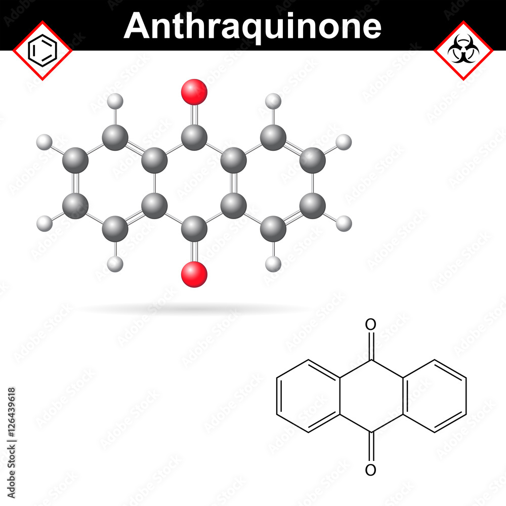 Anthraquinone chemical structure, quinone class