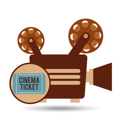 Poster - camera movie vintage ticket icon design vector illustration eps 10