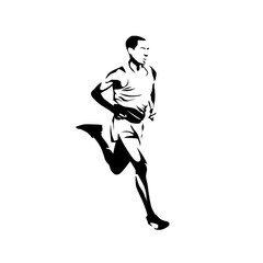 Wall Mural - Vector runner, isolated sprinter