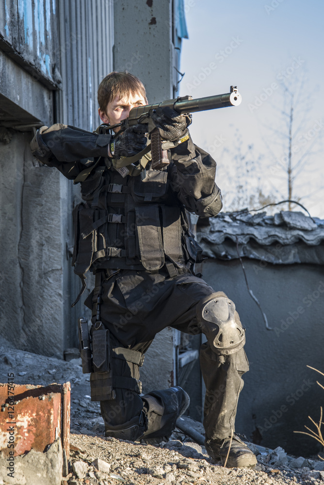 Russian special forces training at a military training ground. Stock ...