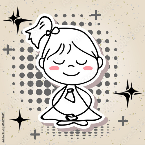 Hand Drawing Cartoon Concept Happiness Happy People Woman Medit Buy This Stock Vector And Explore Similar Vectors At Adobe Stock Adobe Stock