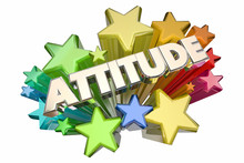 Attitude Positive Outlook Stars Word 3d Illustration