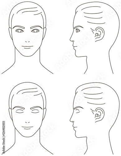 男性の顔 正面と横顔 Stock Vector Adobe Stock 男性の顔 正面と横顔 Stock Vector Adobe Stock
