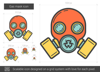 Poster - Gas mask line icon.