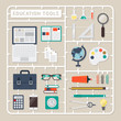 Creative thinking vector flat design model kits for education tools.