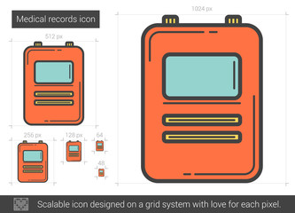 Wall Mural - Medical records line icon.