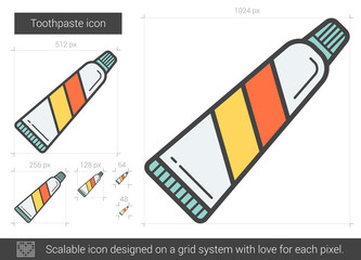 Canvas Print - Toothpaste line icon.