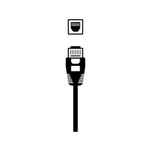 Ethernet Cable And Network Port Vector Icon