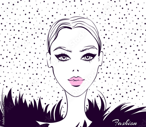 Vector Fashion Model Beauty Face Beautiful Sketch