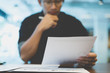 © 88studio - businessman working with document in office workplace